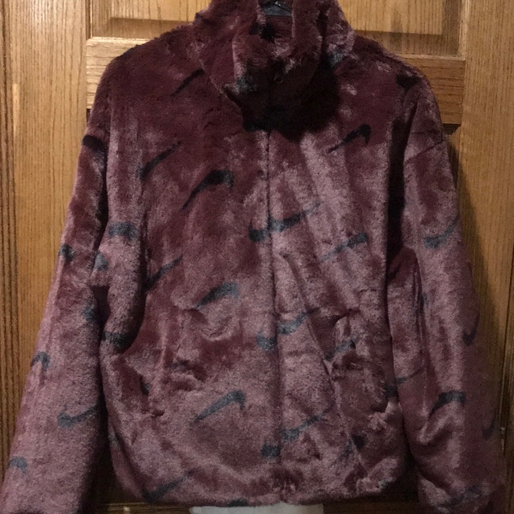 Nike Maroon Fuzzy Jacket